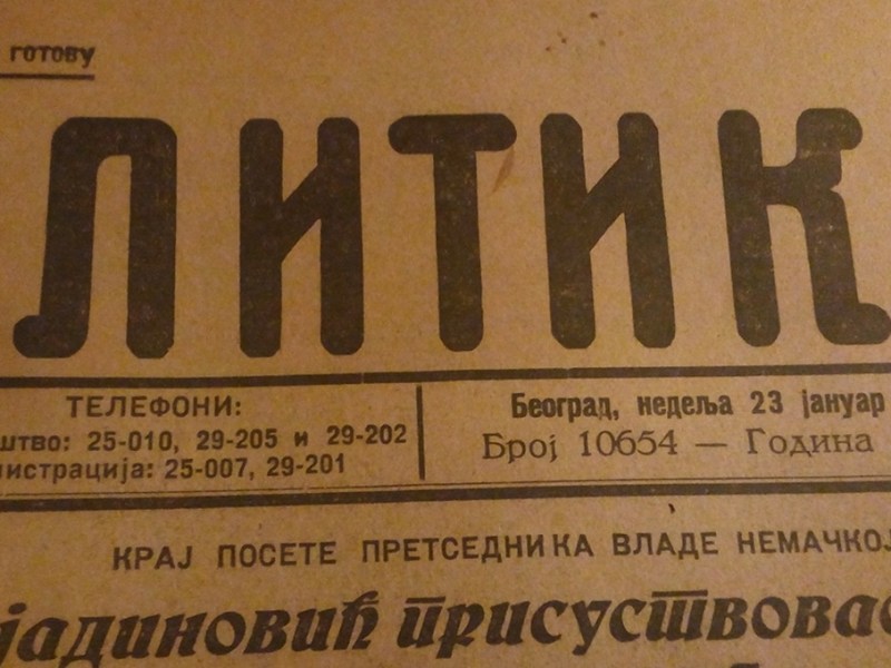 Vremeplov: 23. januar 1938.